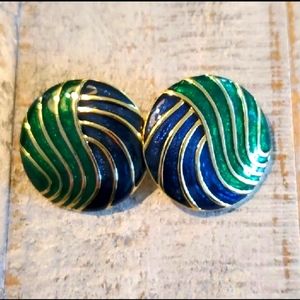 Vintage 1980's enamel earrings